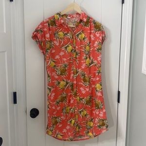 Old Navy Pineapple Print Short Sleeve Shift Shirt Dress Size Sm